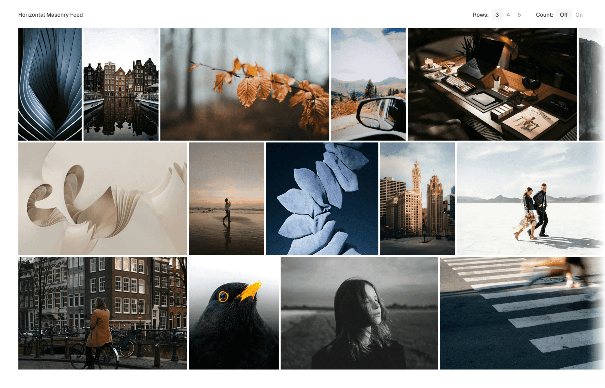 Horizontal masonry feed demo