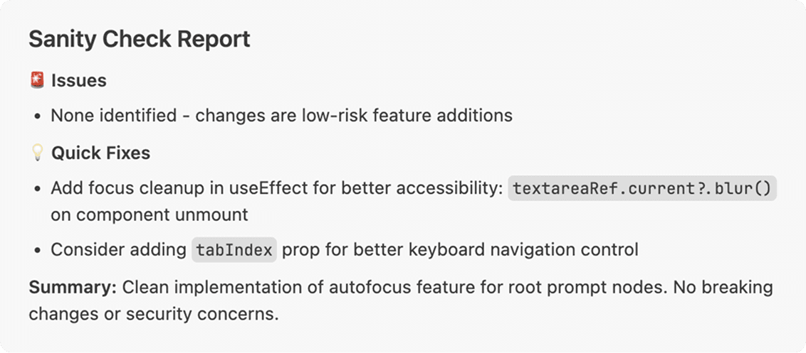 Example of sanity-check prompt
result