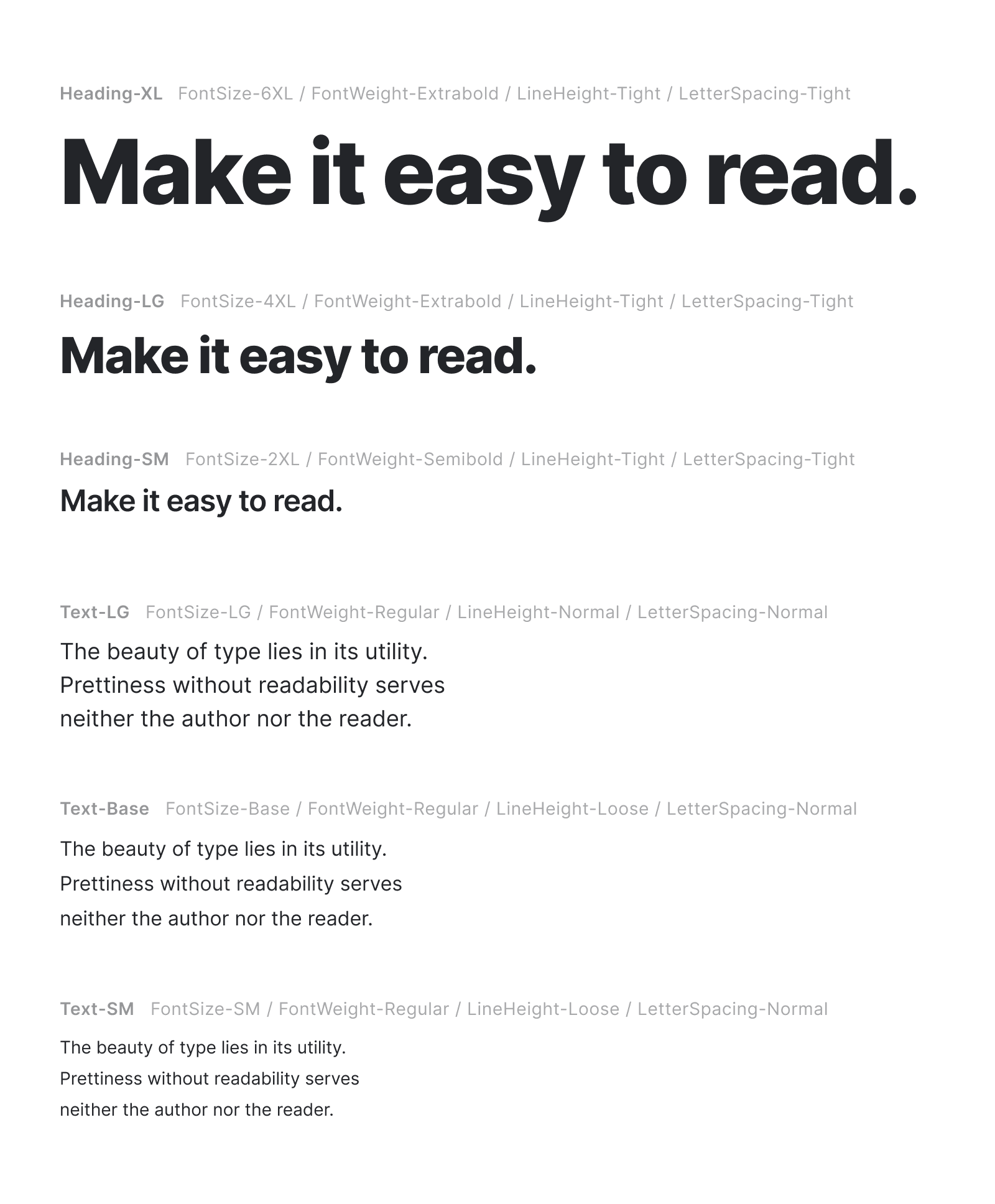 Text presets