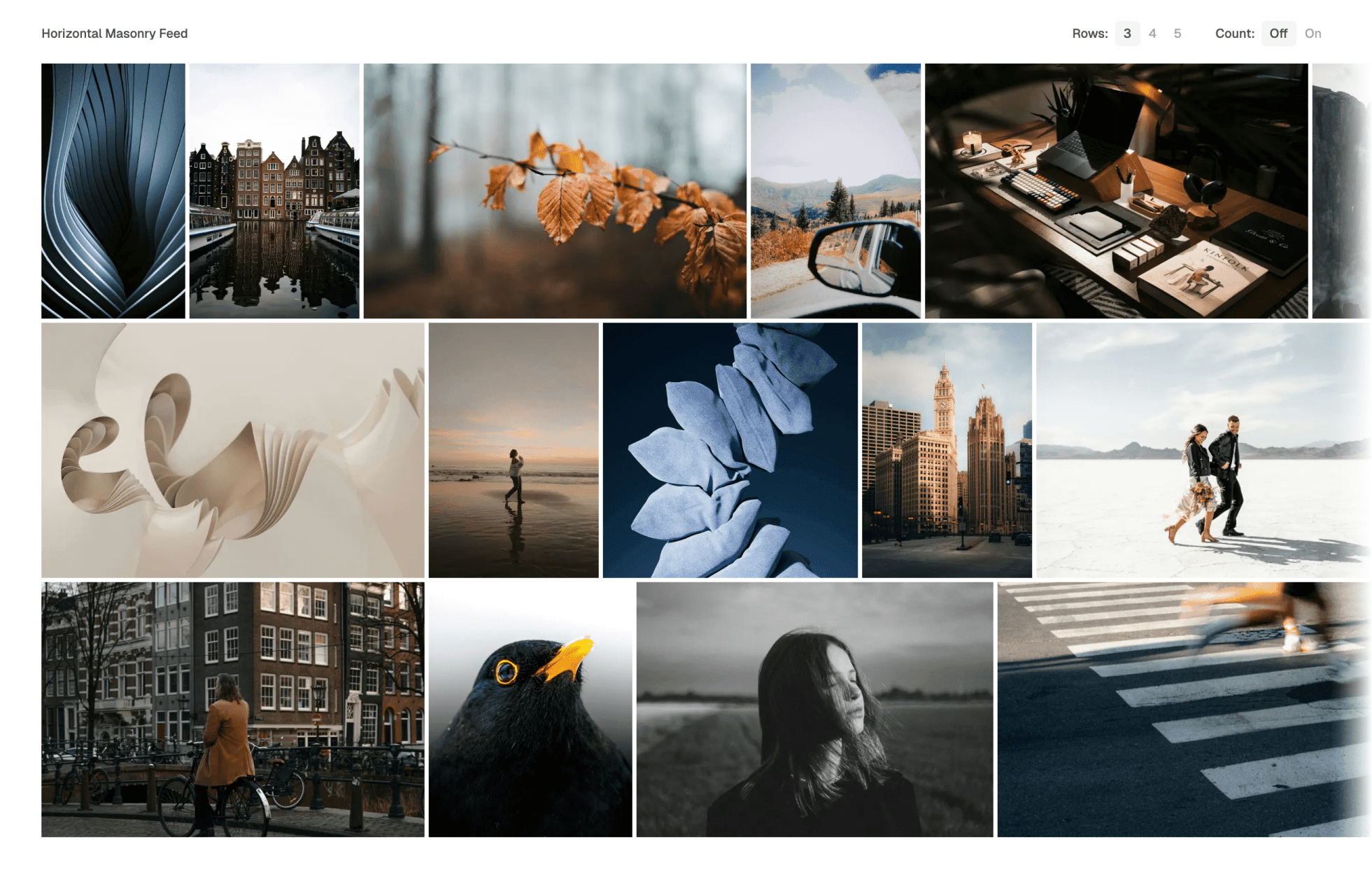 Horizontal masonry feed demo