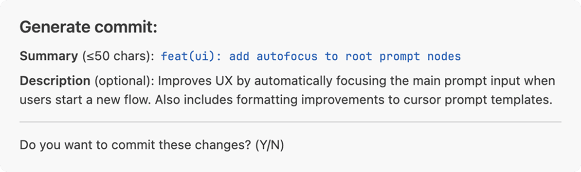 Example of commit-summary prompt
result