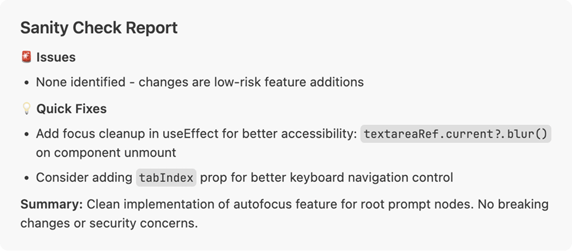 Example of sanity-check prompt
result